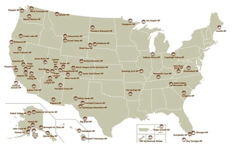 National Parks in USA Map